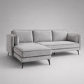 Divano angolare 4 posti in tessuto grigio chiaro con penisola sinistra, 250 x 160 x 85 cm