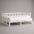 Letto singolo per bambini in legno bianco con sponde, 207 x 97 x 80 cm, per materasso 90 x 200 cm